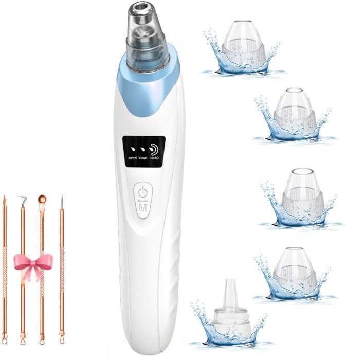 Gackoko 2025 Blackhead Remover Pore Vacuum,Facial Pore Cleaner-5 Suction Power,5 Probes,USB Rechargeable Blackhead Vacuum Kit Electric Acne Extractor Tool for Adult - Image 1